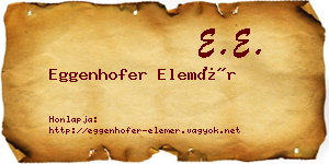 Eggenhofer Elemér névjegykártya